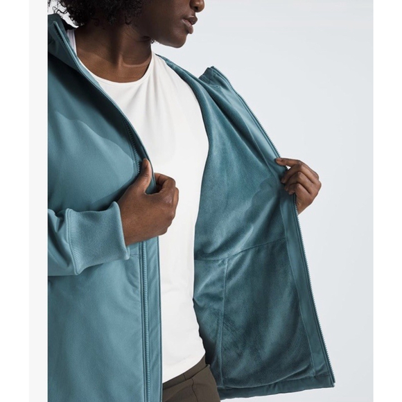 The North Face Women's Sz 3X Shelbe Raschel Fleece Hooded Jacket Algae Blue - Picture 13 of 13